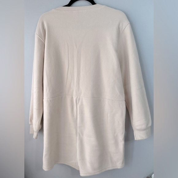 Old Navy long sleeve cream cozy fleece romper size women’s large tan comfy soft - Picture 2 of 5